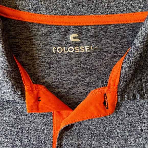 Men’s Colossal NCAA Illinois Fighting Illini Team Polo Shirt Gray + Orange - XL - Picture 5 of 5